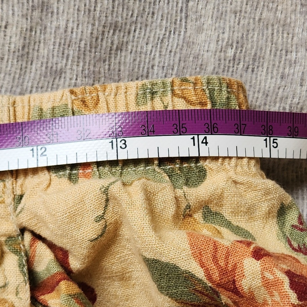Vintage 90s Shorts Streetwear Flower All Over Print Tapestry USA Size L Linen - Picture 5 of 7